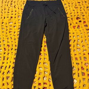 Athleta Black Zippered Drawstring Jogger Pants